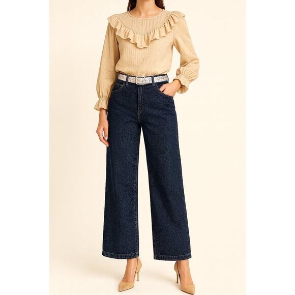 Lilly Pulitzer Palm Beach Jeans Size 10 - Dark Denim Pants-Missing top button - Picture 1 of 8